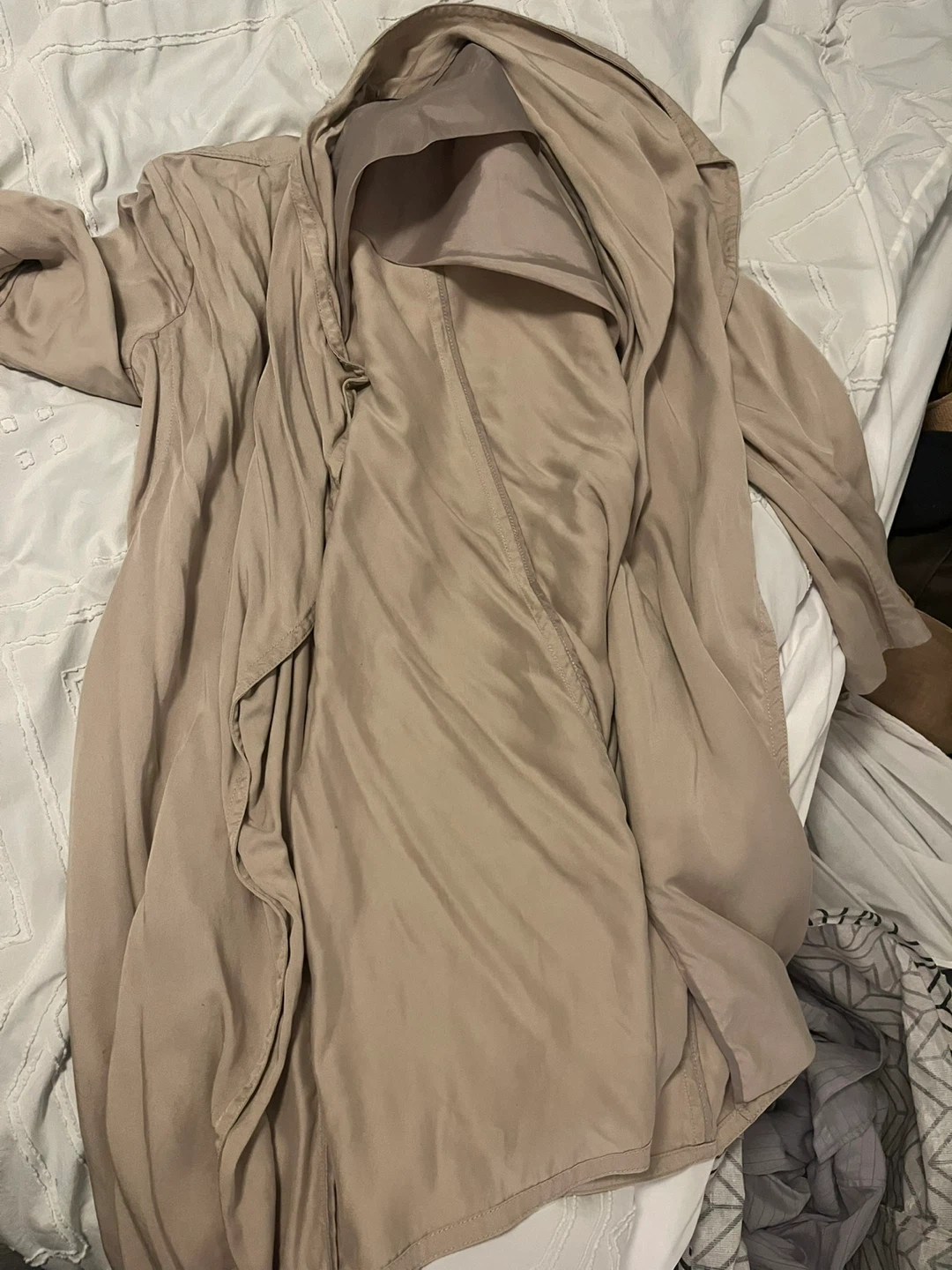 Beige Lightweight Draped Trench Coat - photo 3