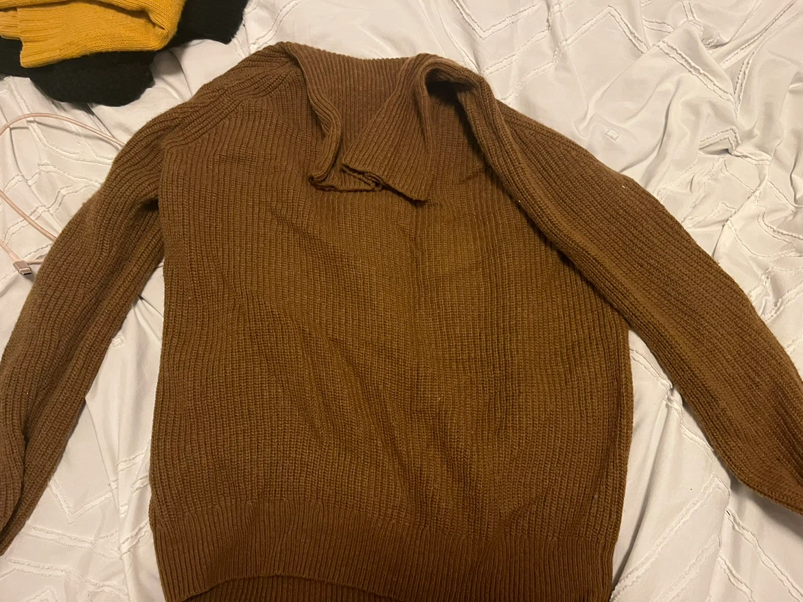 Frank And Oak Brown Ribbed Sweater