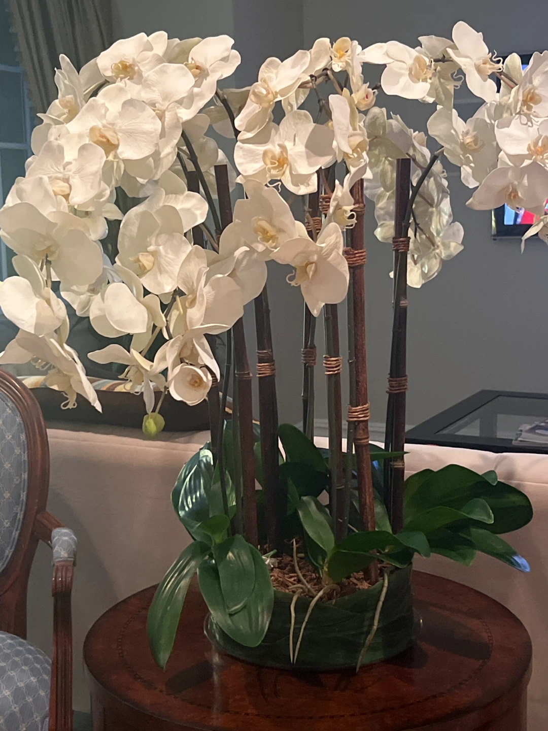 Artificial White Orchid Arrangement