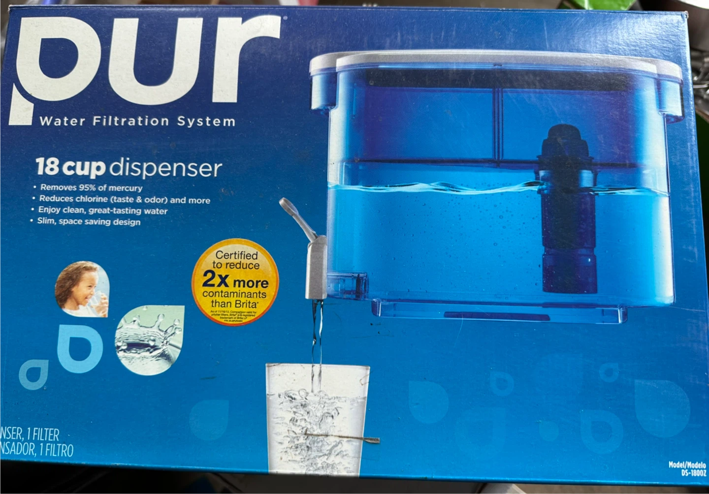 PUR 18 Cup Water filter Filtration Dispenser