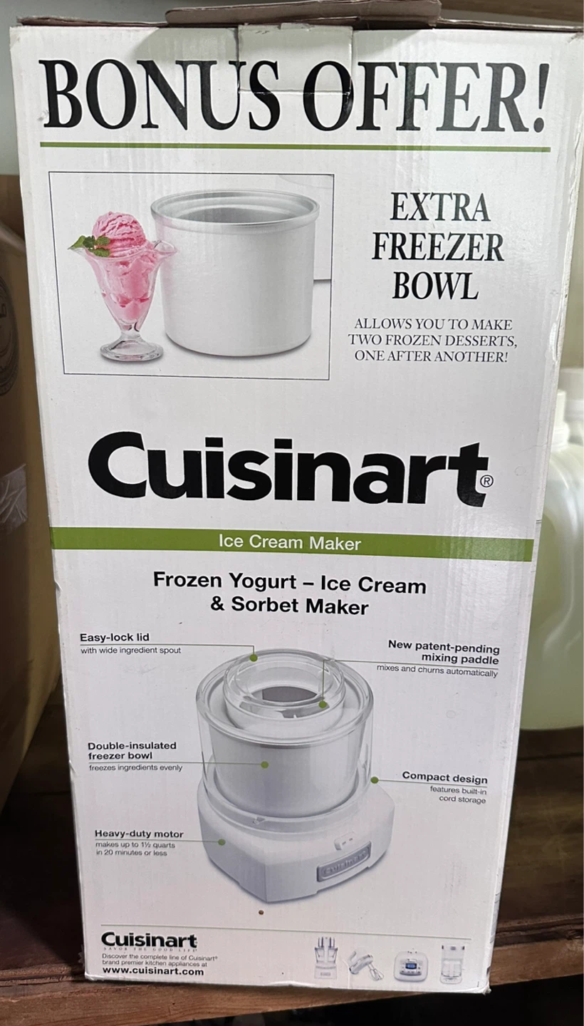 Cuisinart Ice Cream Maker with Extra Freezer Bowl