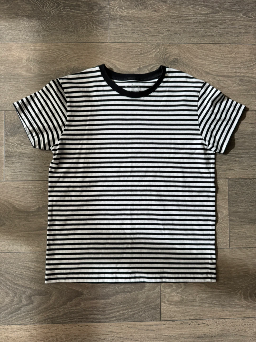 Women's Fashion Muji Black and White Striped T-Shirt