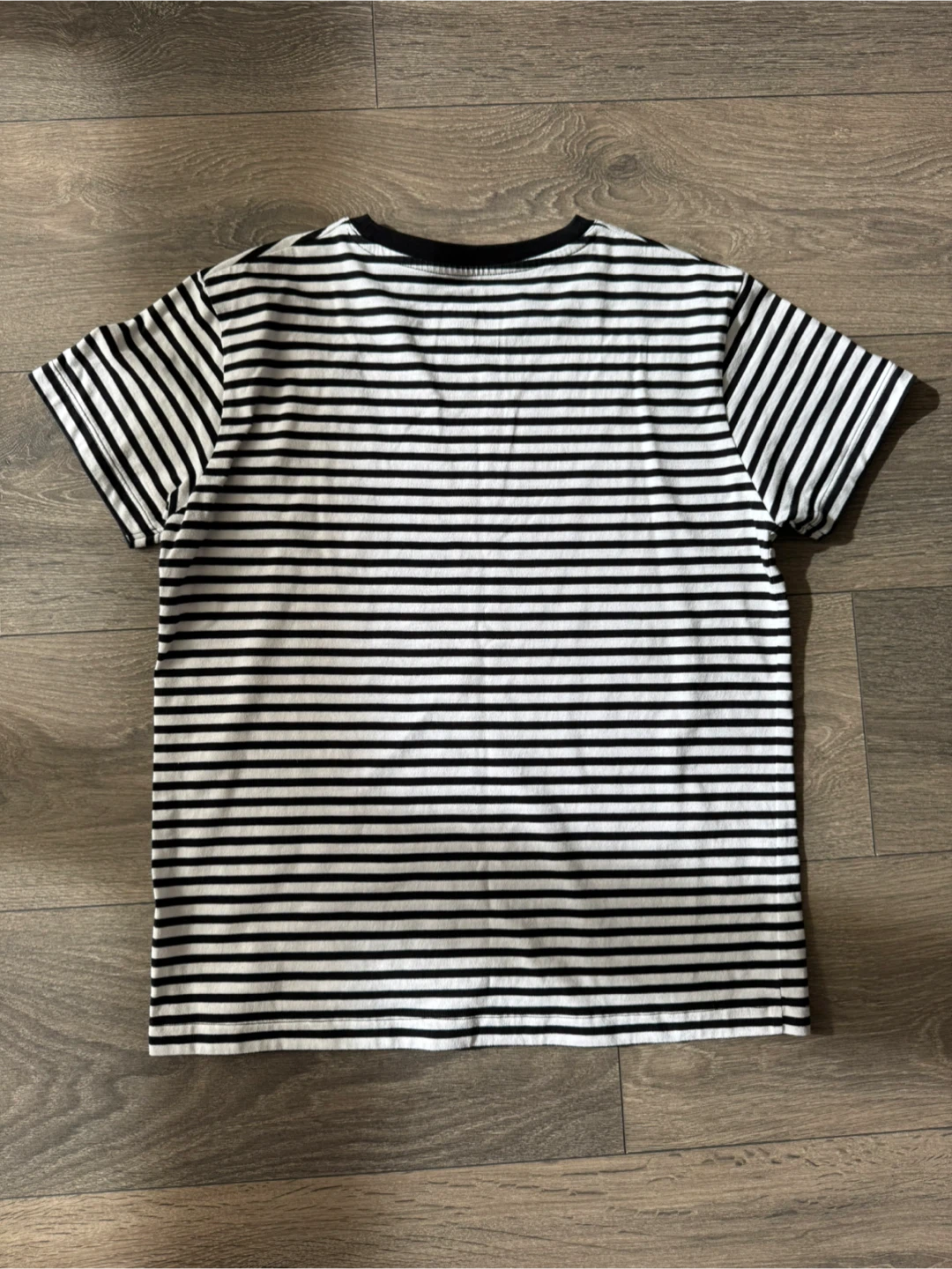 Women's Fashion Muji Black and White Striped T-Shirt - photo 3