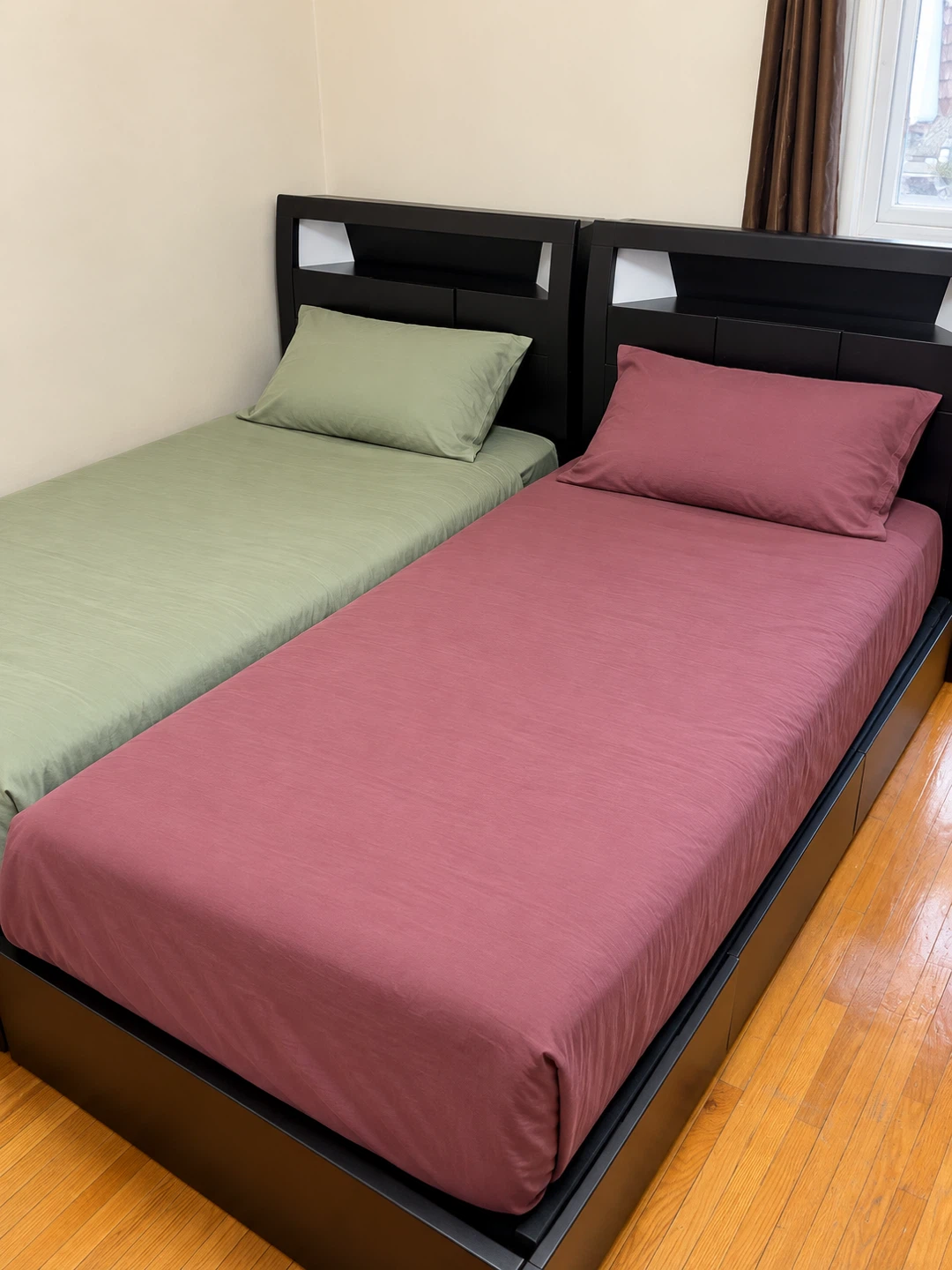 Two Black Single Bed Frames
