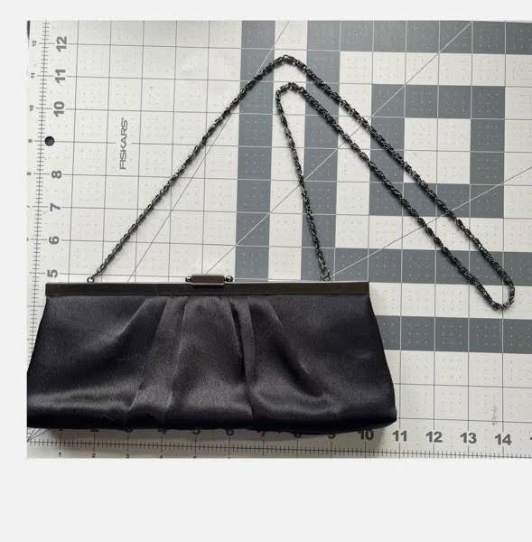 Black Satin Evening Clutch - photo 2