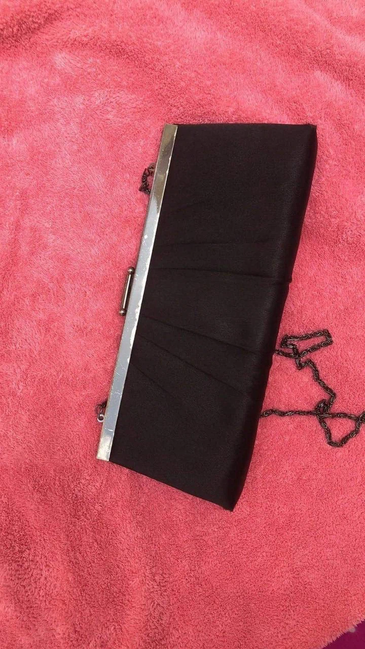 Black Satin Evening Clutch - photo 5
