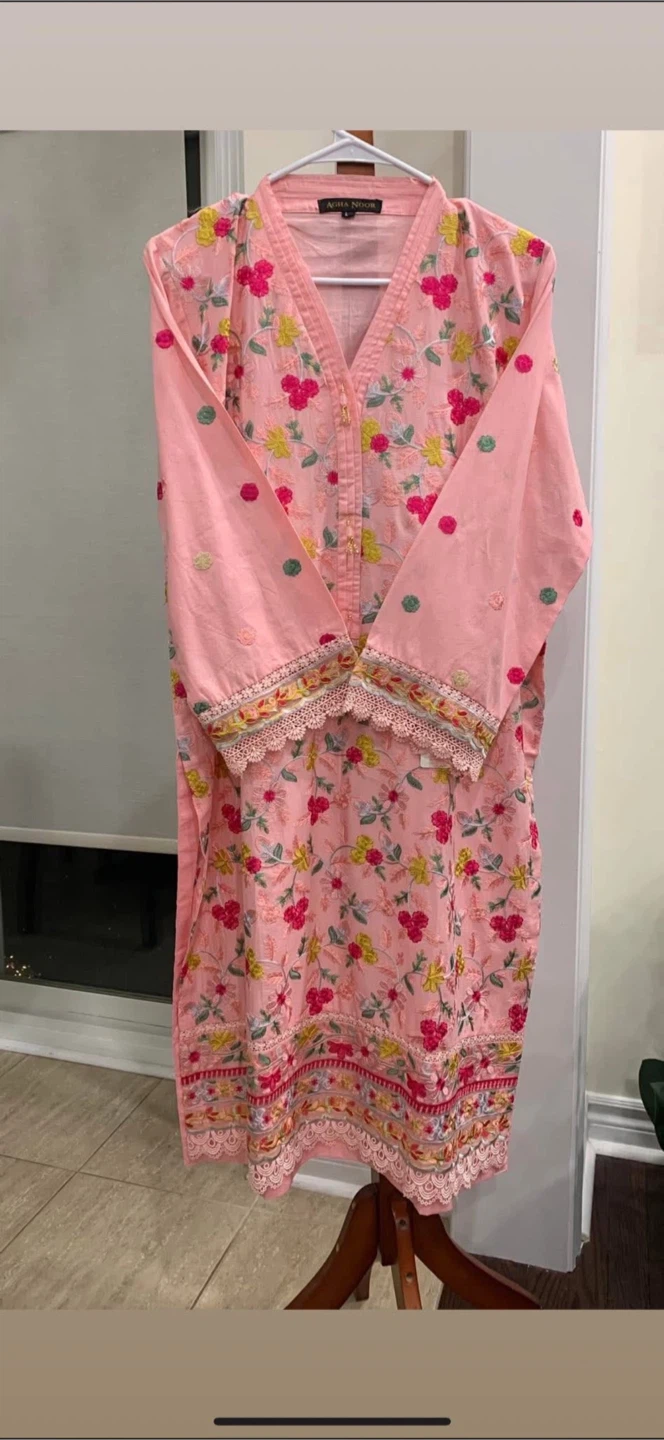 Agha Noor Pink Embroidered Kurta Set - photo 2