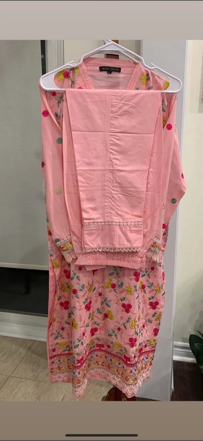 Agha Noor Pink Embroidered Kurta Set - photo 3
