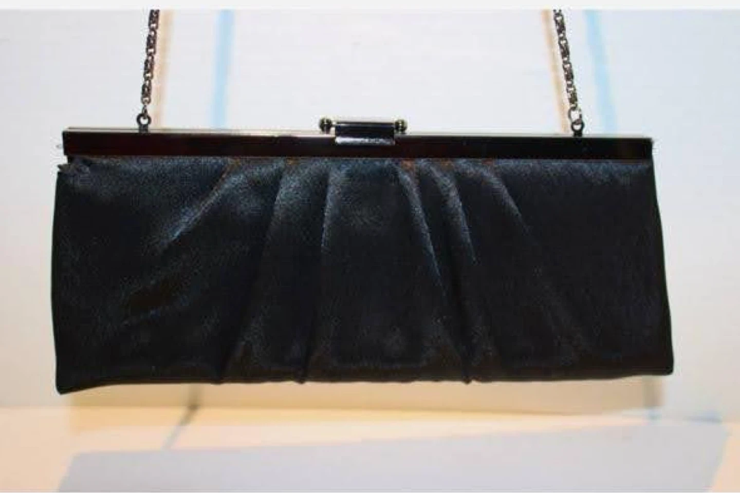 Black Satin Evening Clutch - photo 3