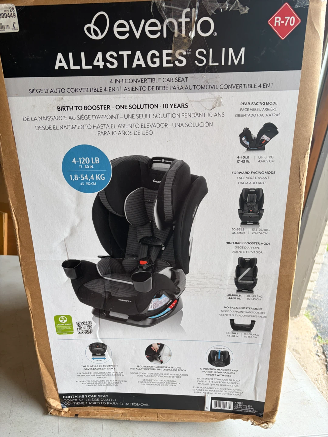 Evenflo All4Stages Slim 4-in-1 Car Seat