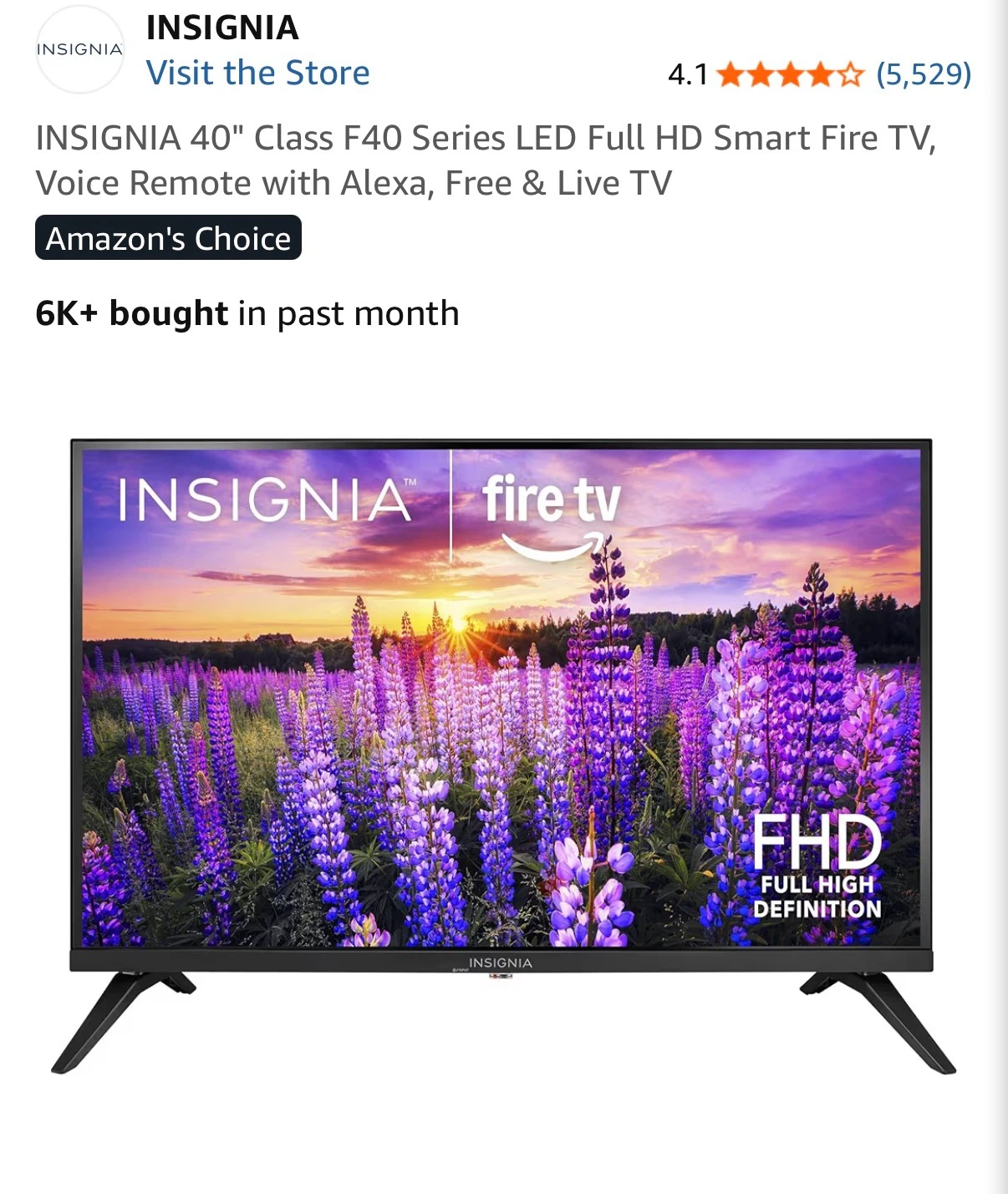 Insignia 40-inch F40 Series Smart Fire TV