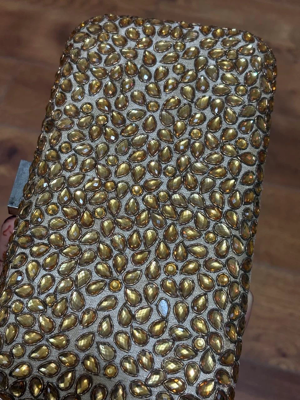 Gold Beaded Clutch Handbag - photo 3