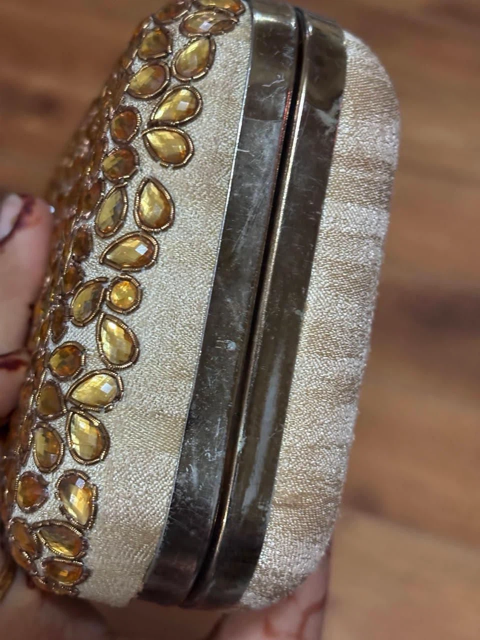 Gold Beaded Clutch Handbag - photo 5