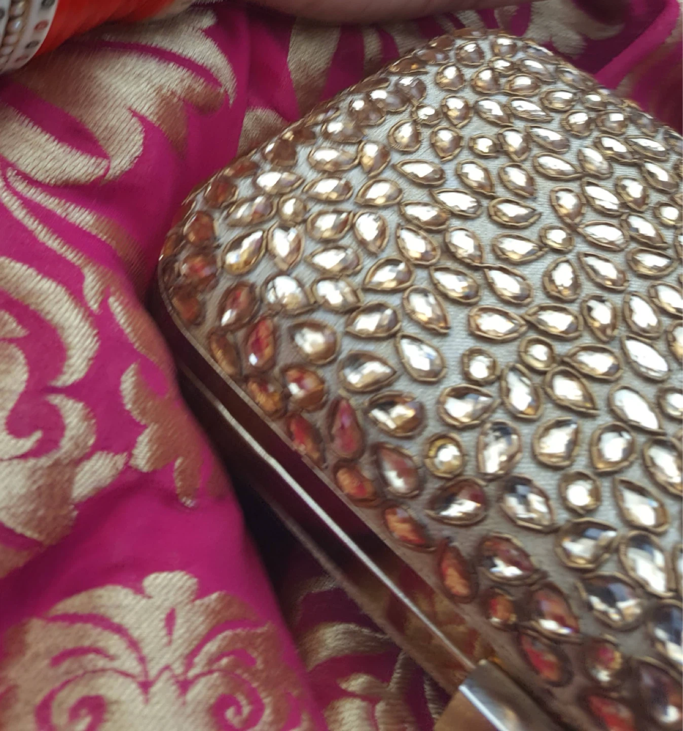 Gold Beaded Clutch Handbag - photo 2