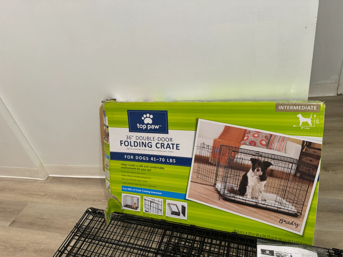 Top Paw 36-inch Double-Door Folding Dog Crate