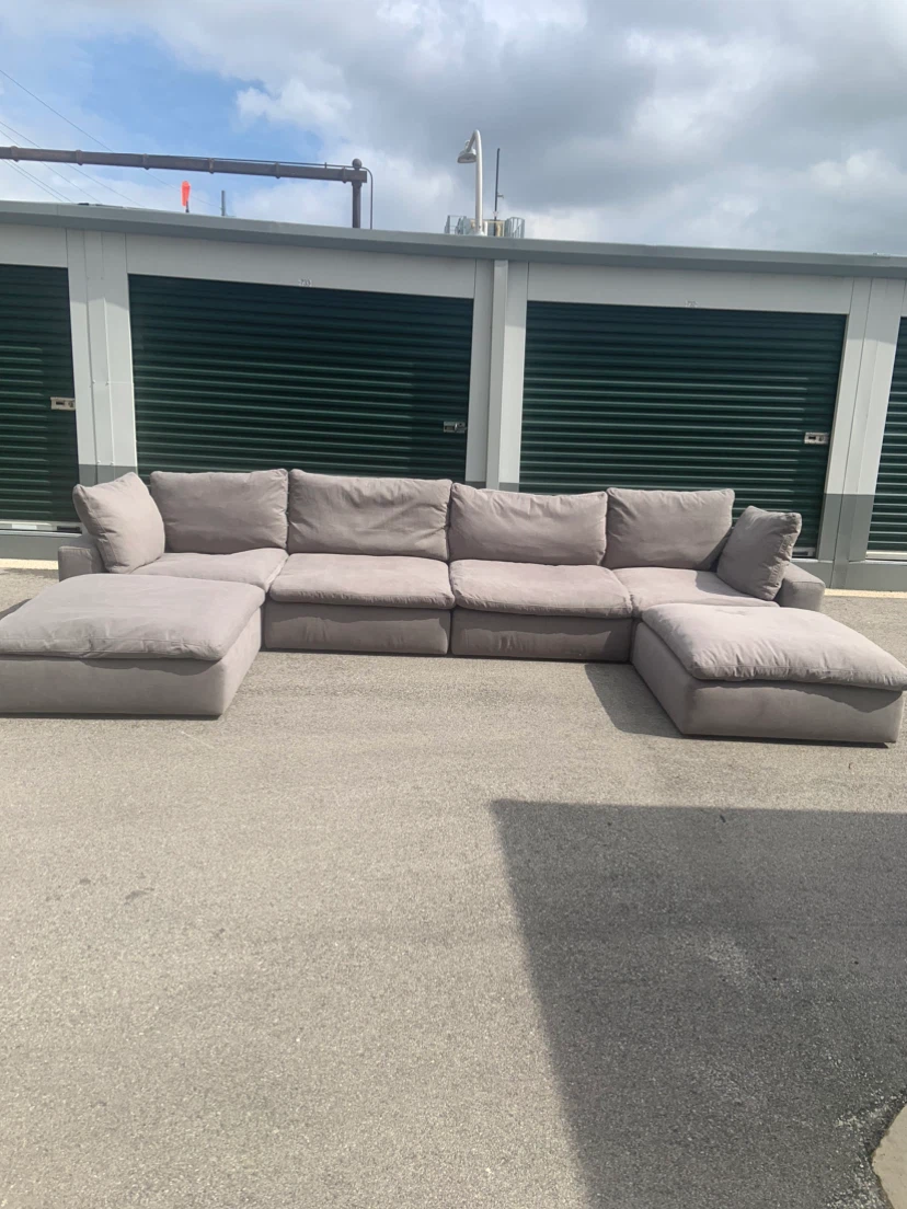 Large Gray Modular Sectional Sofa - photo 2