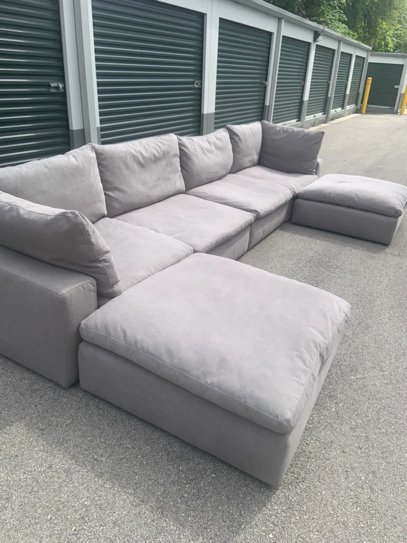 Large Gray Modular Sectional Sofa - photo 3