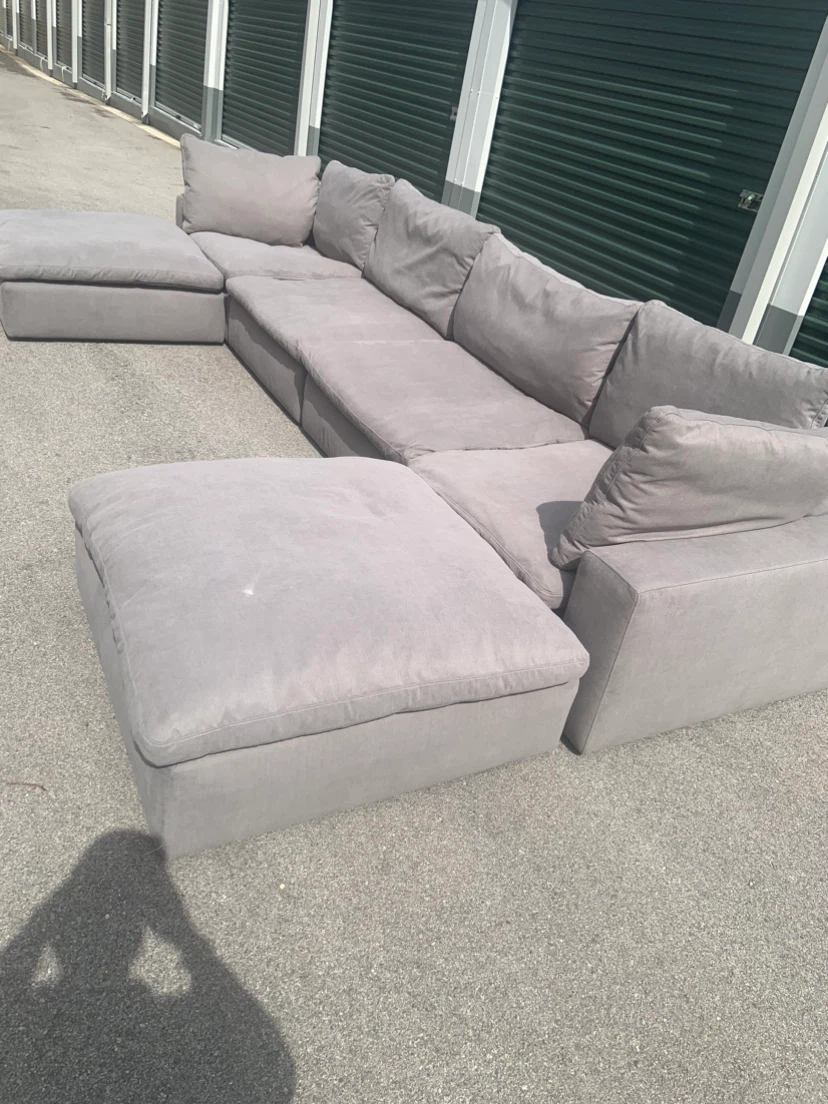 Large Gray Modular Sectional Sofa - photo 4