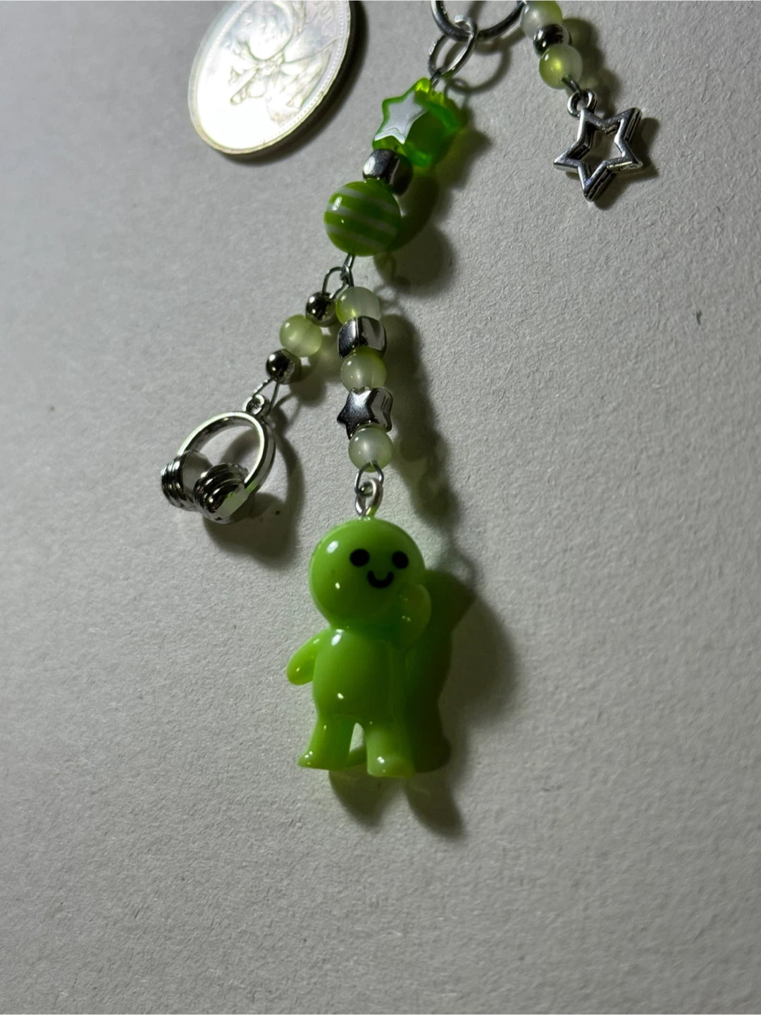 Green Character Charm and Bead Keychain - photo 2