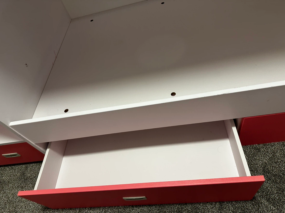 Kids White and Pink Storage bunk Bed - photo 3