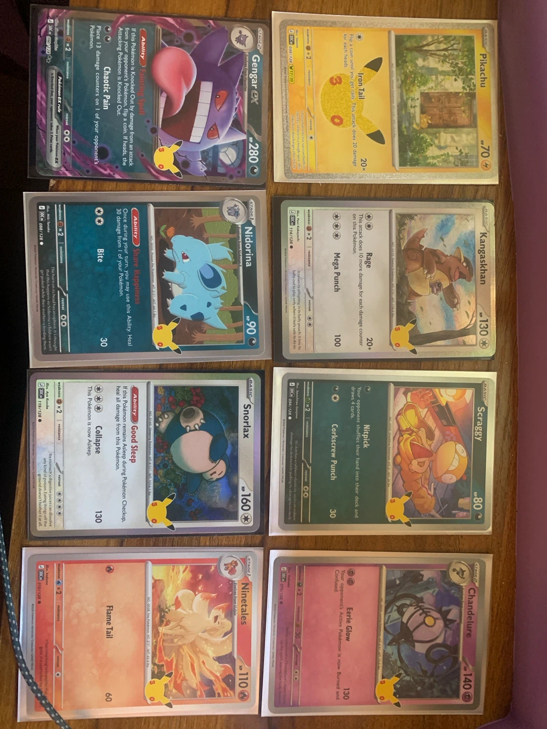 Pokémon individual cards from 30th anniversary box