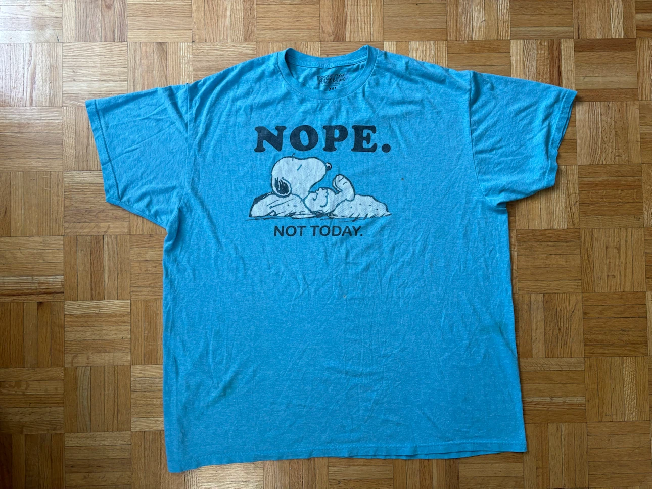 Peanuts Snoopy Nope Not Today Blue T-Shirt