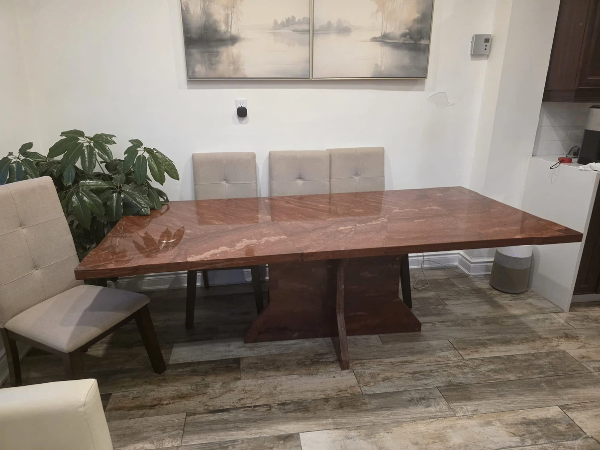 Solid Marble Dining Table – 7 FT – Delivery Included – $2,500