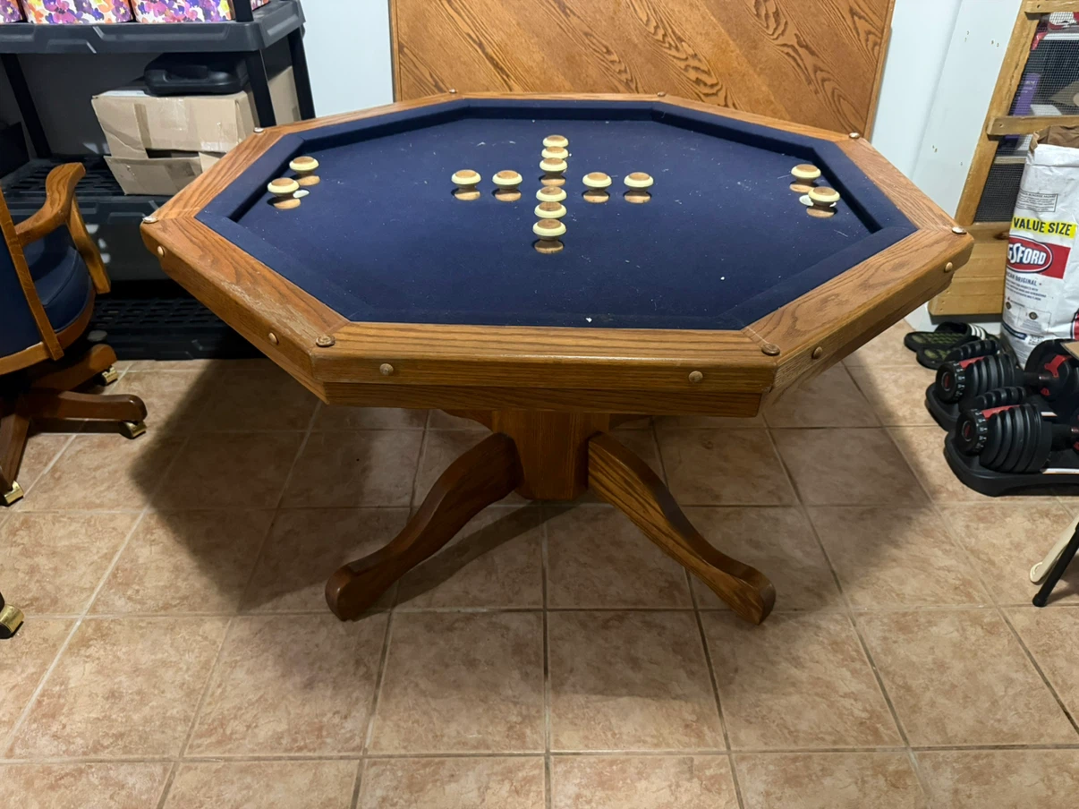 3-in-1 Poker Table / Bumper Pool / Table with 6 Chairs Set
