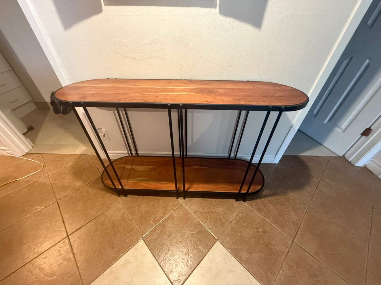 Industrial Style Wooden Console Table - photo 2