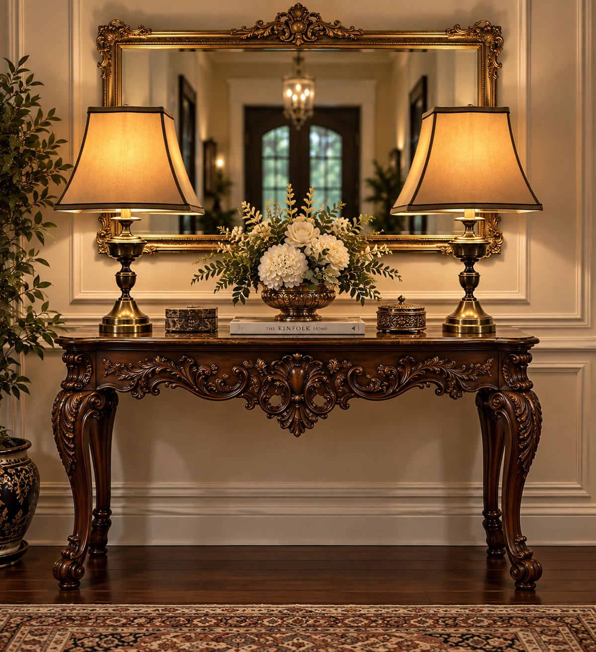 Pair of Antique-Style Brass Table Lamps