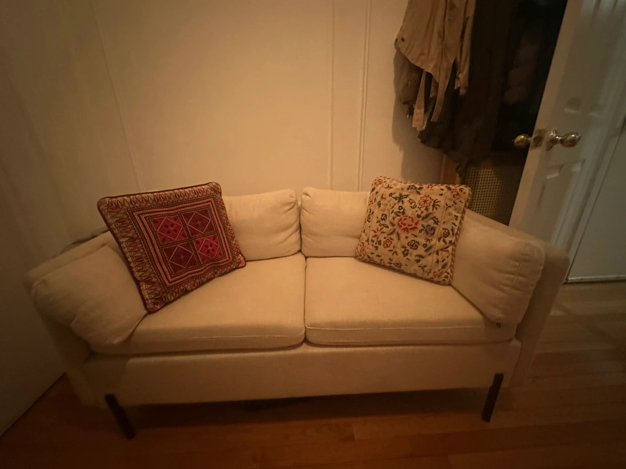 Cream Loveseat Sofa