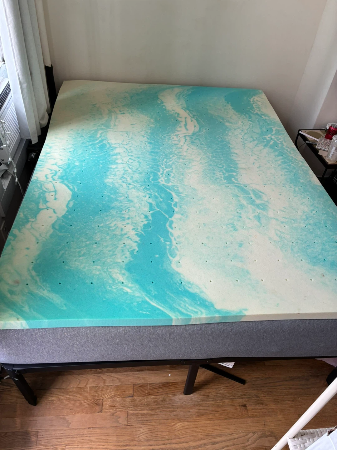 Queen size mattress and memory foam topper