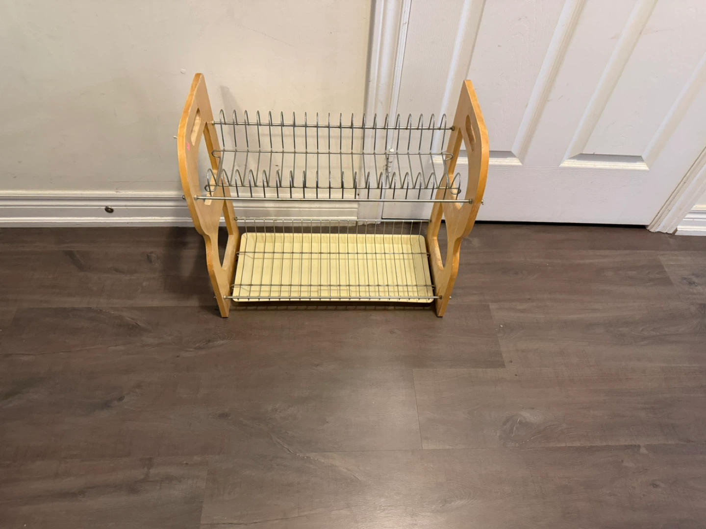 Two-Tier Wooden and Wire Dish Drying Rack - photo 2