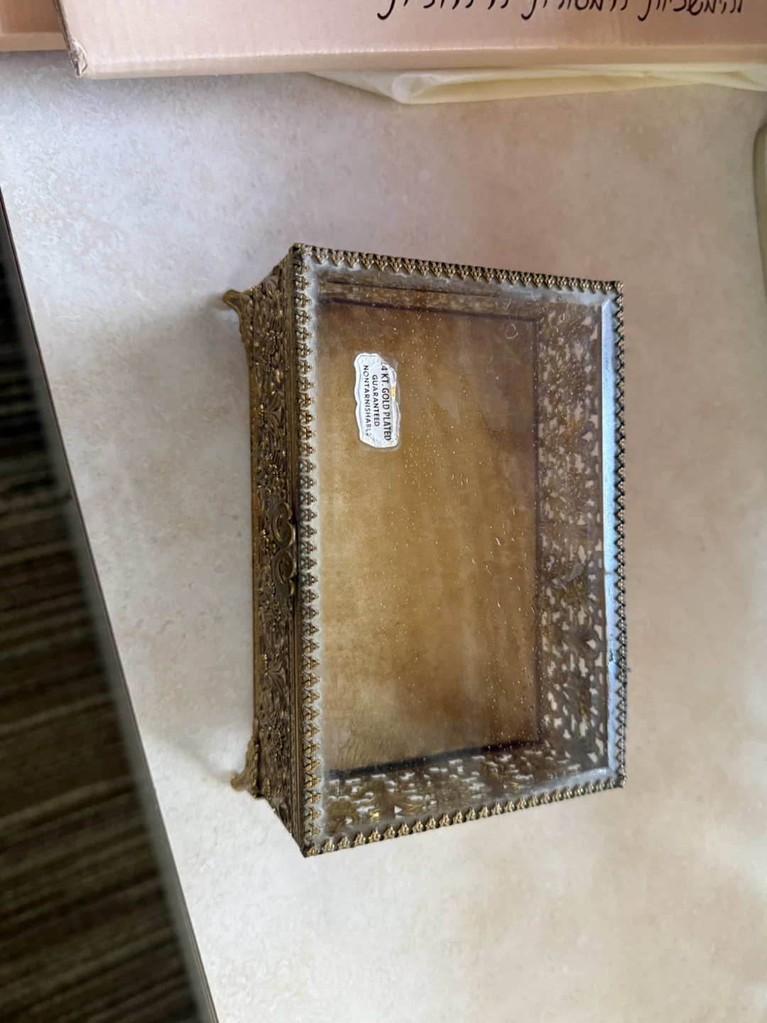 Vintage 24kt Gold Plated Jewelry Box
