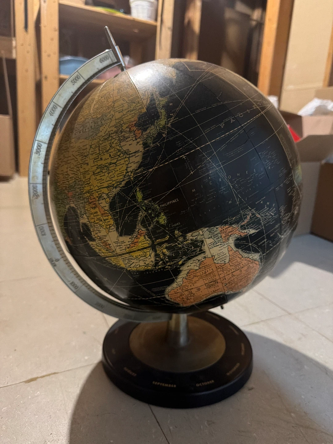 Vintage Rand McNally World Globe