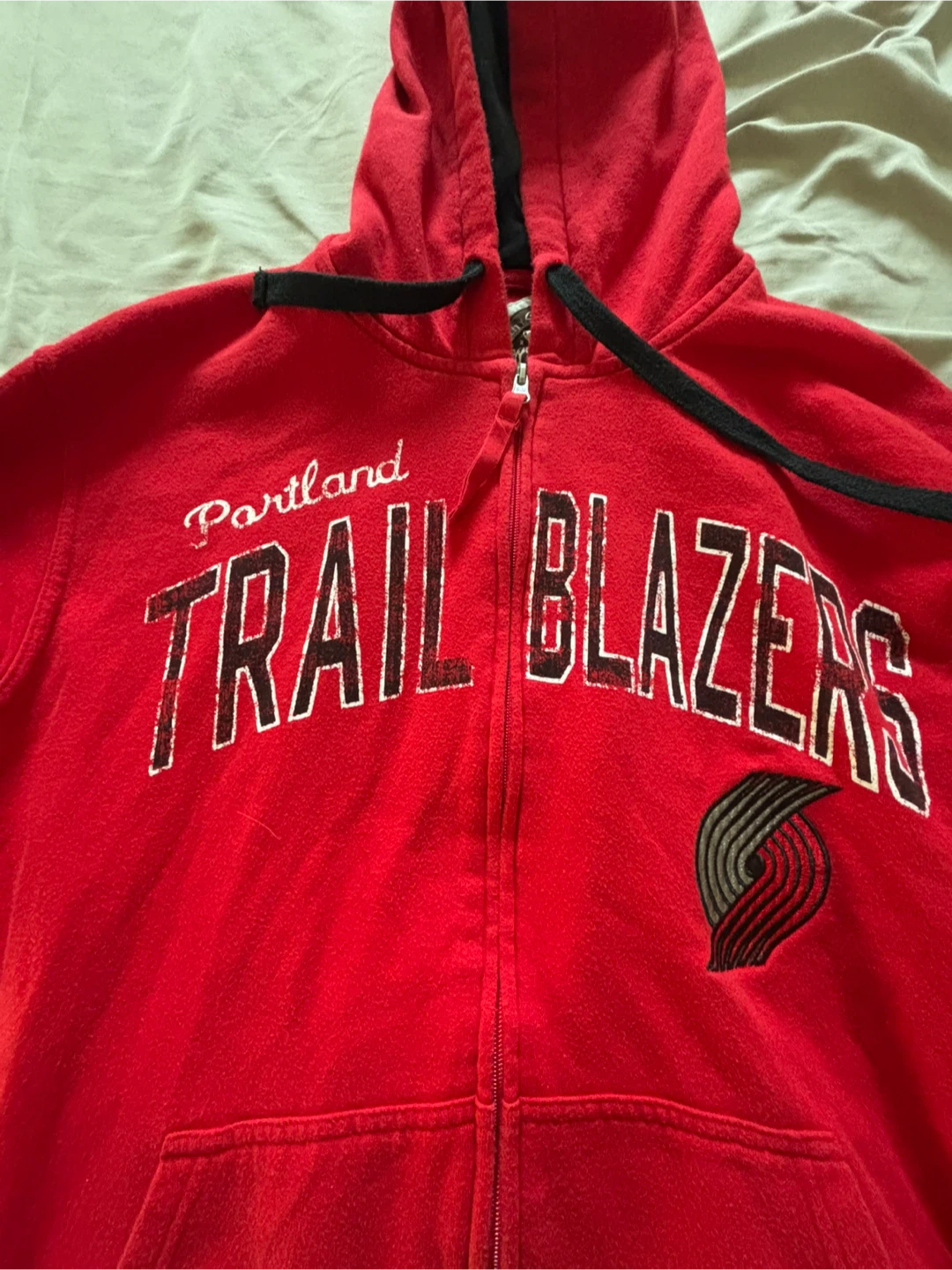 Portland Trail Blazers Full Zip Men’s Medium Red Hoodie - photo 2