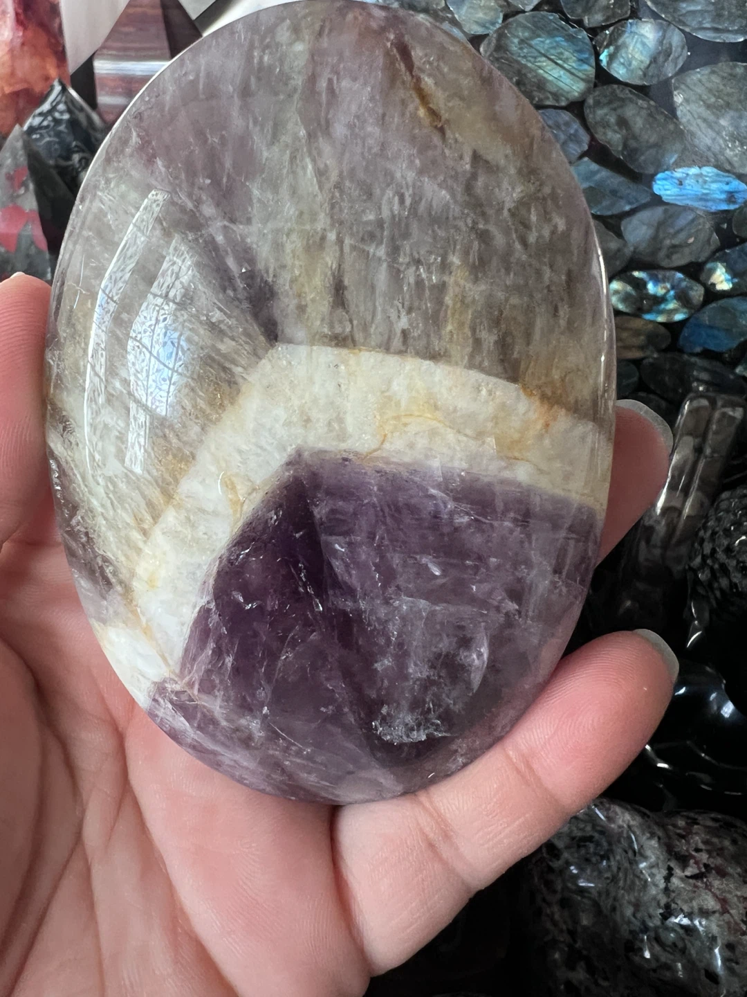DREAM AMETHYST OVAL PALM WITH STAND - photo 2