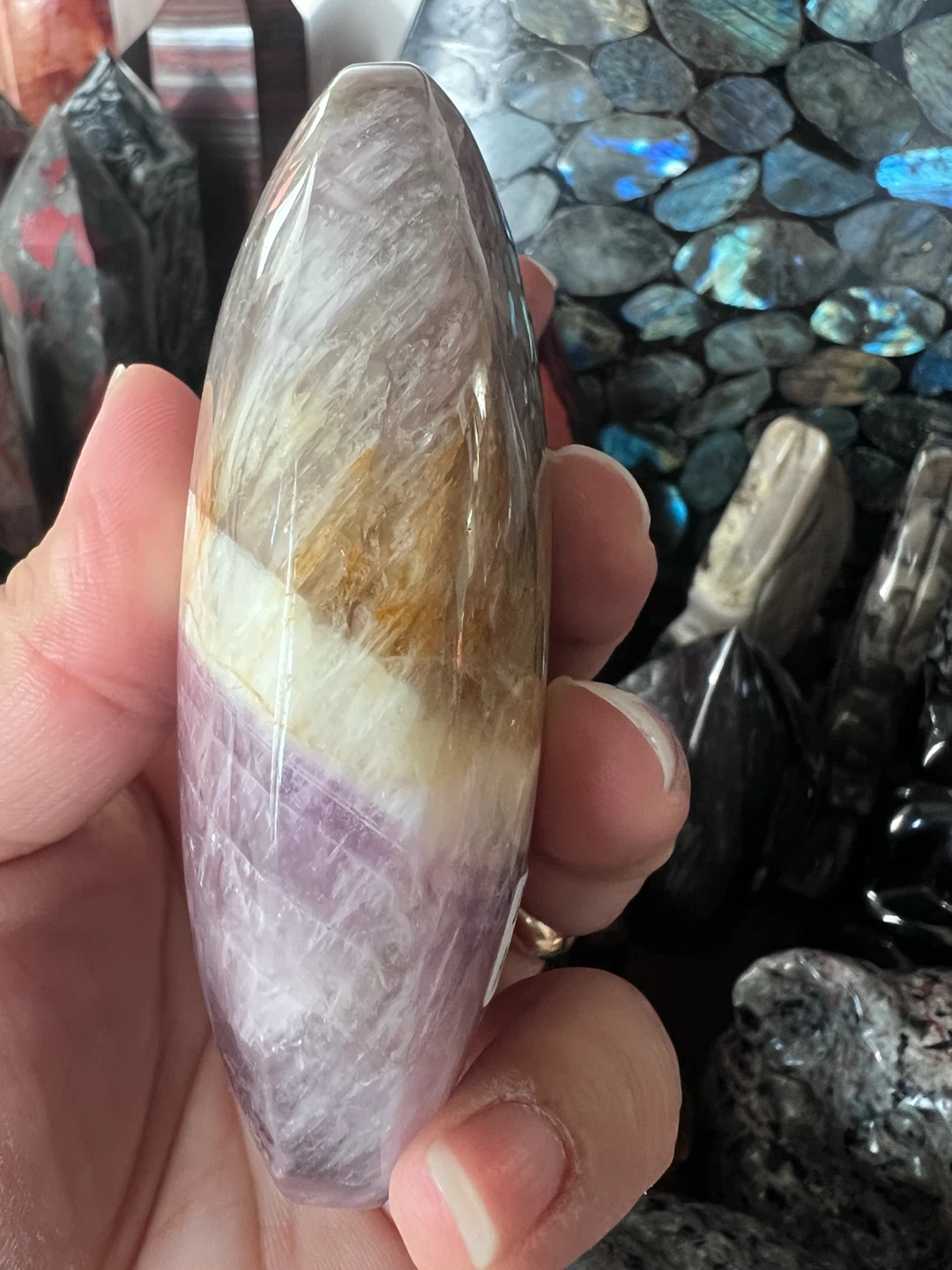 DREAM AMETHYST OVAL PALM WITH STAND - photo 4