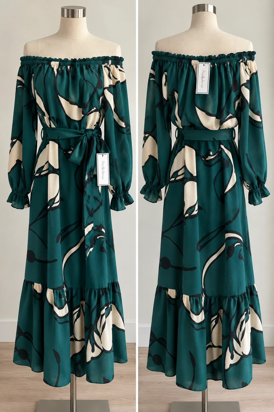 BNWT Premier Amour Off-Shoulder Floral Maxi Dress