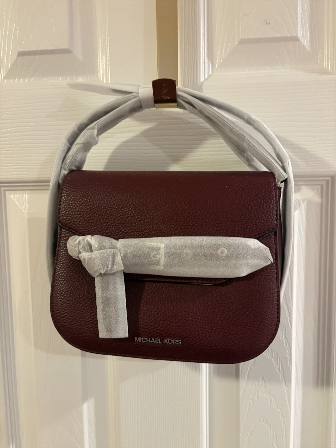 Michael Kors Emilia Small Saddle Crossbody Bag Oxblood - photo 2
