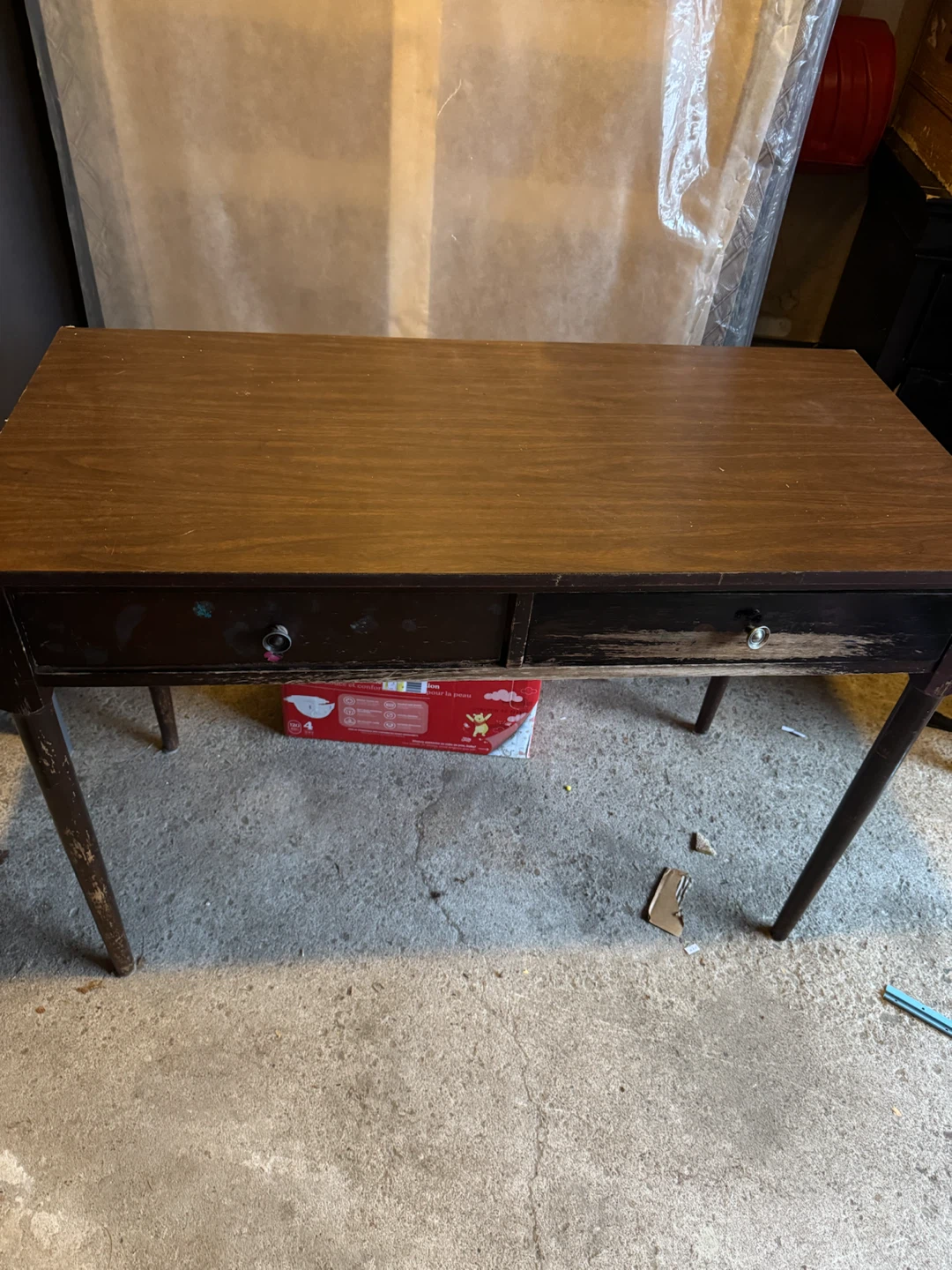 Wooden writing desk with two drawers