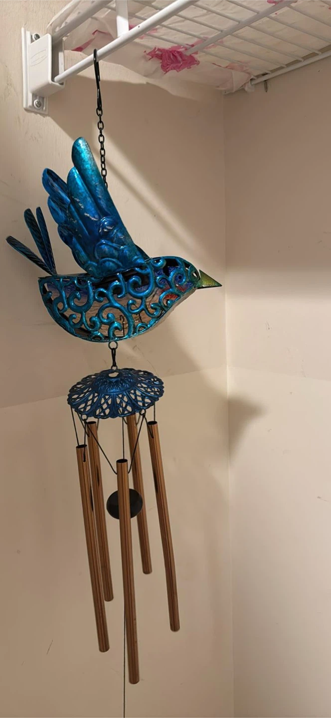 Blue Metal Hummingbird Wind Chime - photo 3