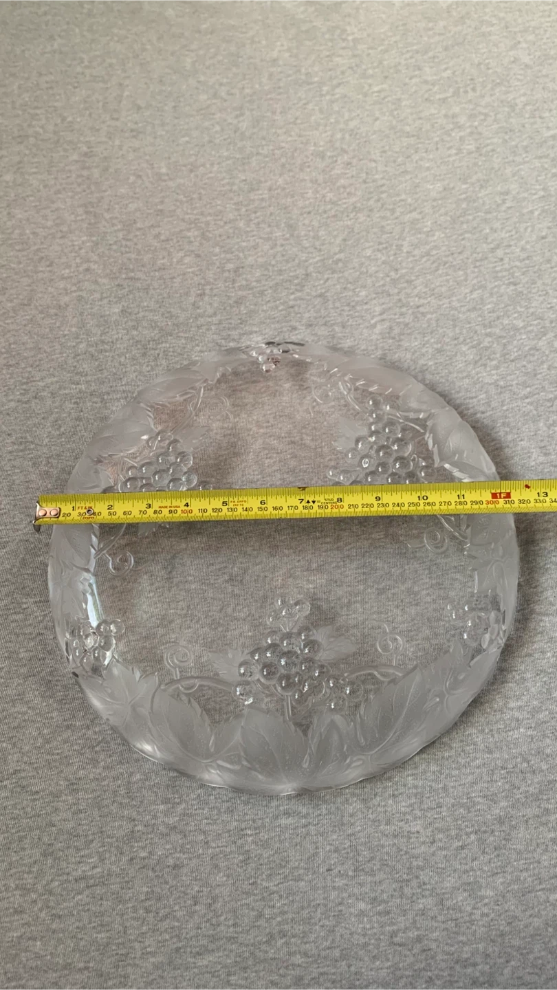 Large 13” Vintage Frosted Glass Grape Platter - photo 2