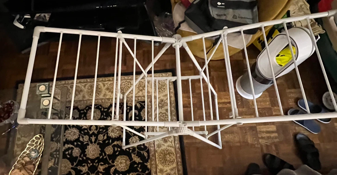 White Metal Folding Laundry Drying Rack