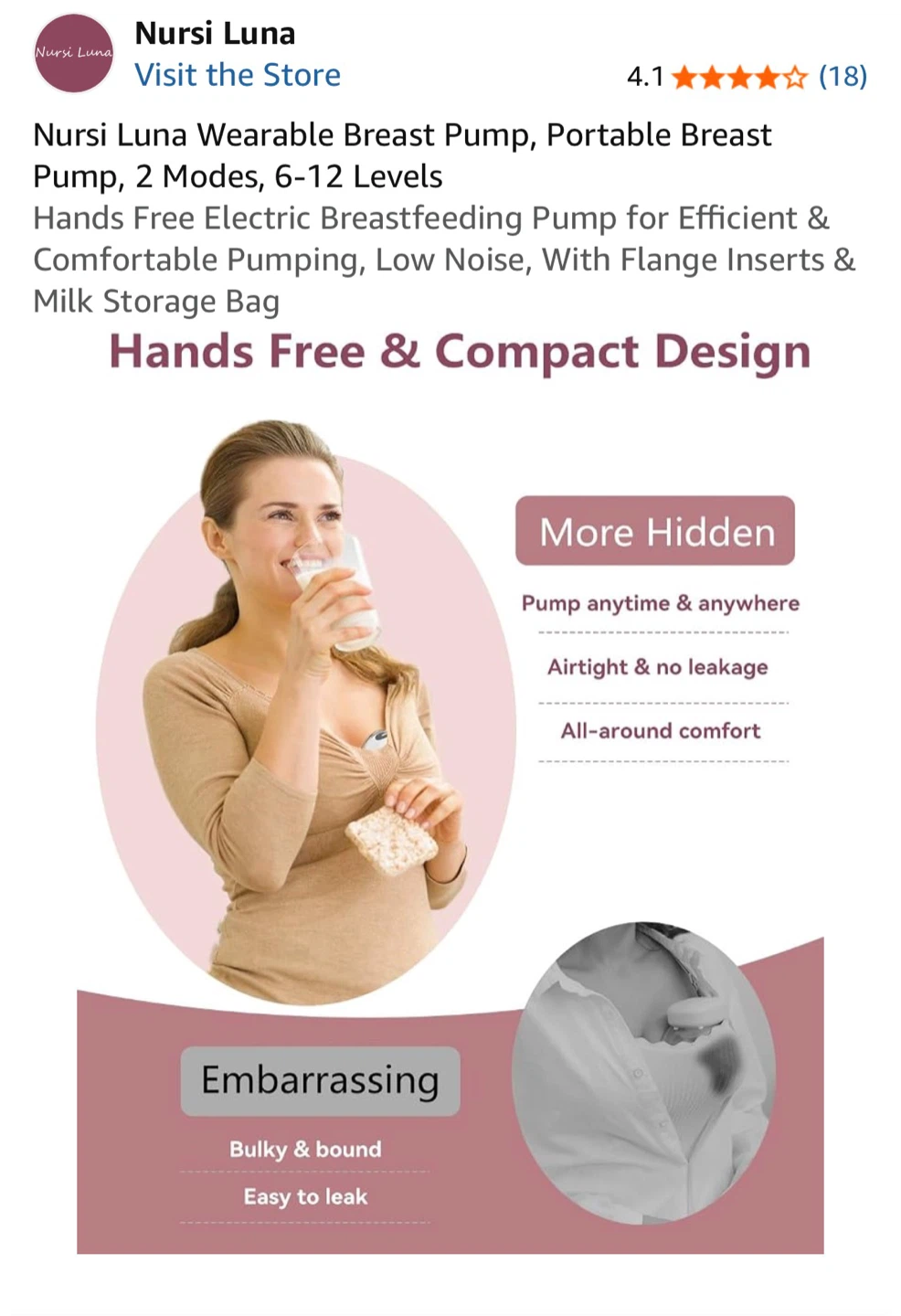(Brand new)Nursi Luna Wearable Breast Pump - photo 5