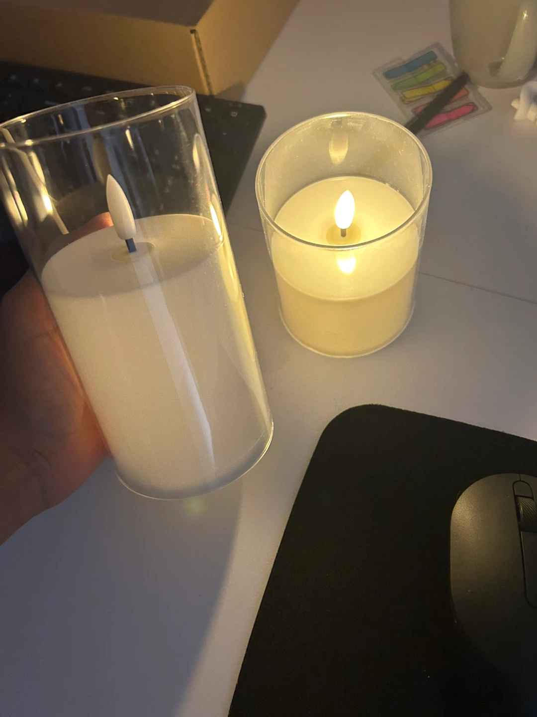 Set of two LED flameless candles