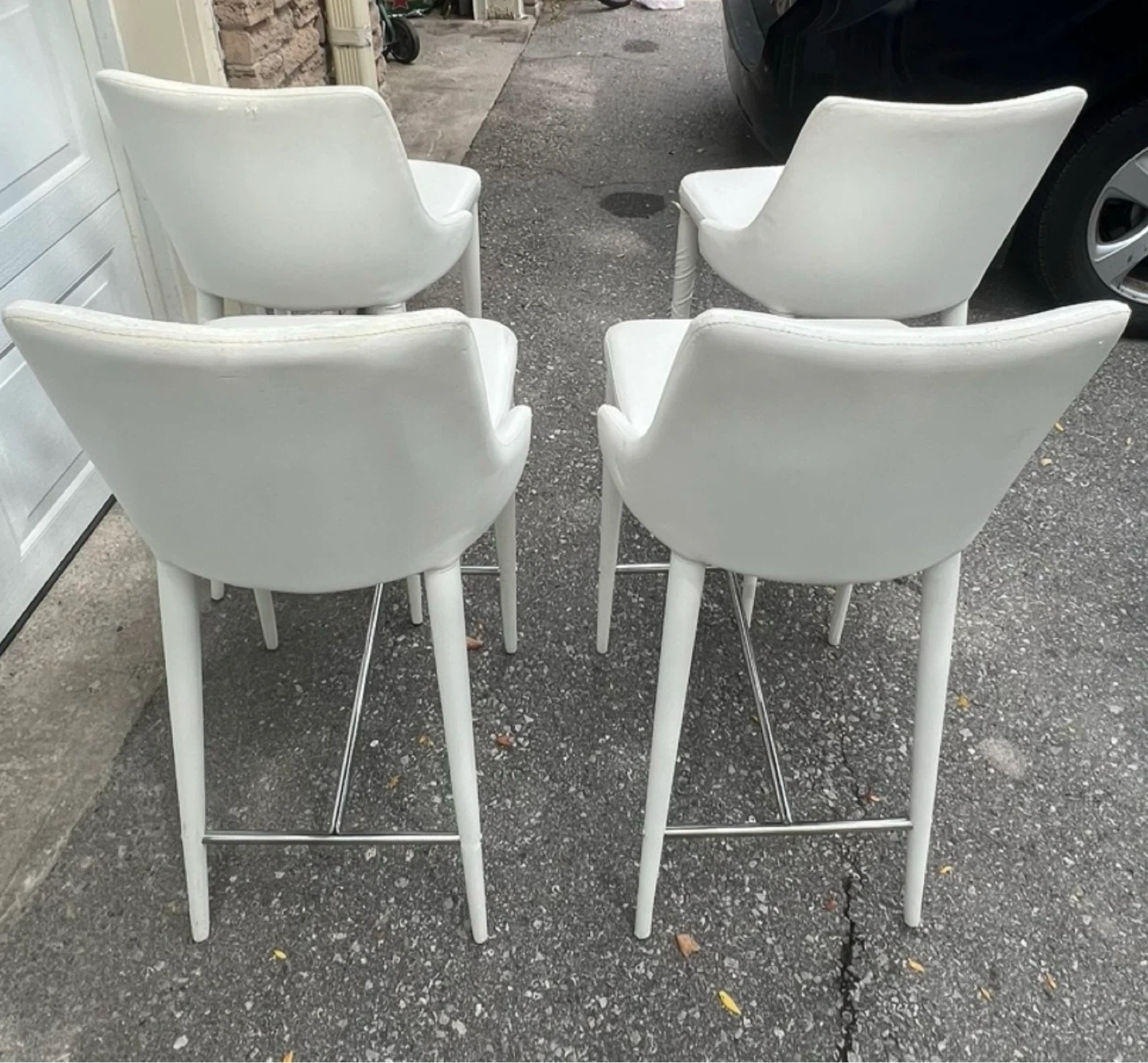 $25 for Set of Four White Bar Stools - photo 2