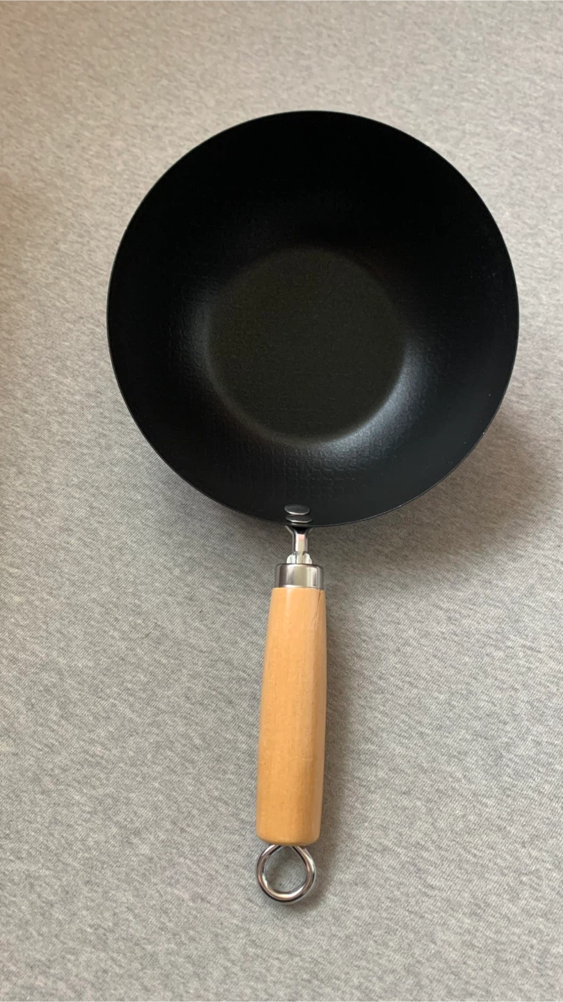 Single Handle Non-stick Small Iron Wok Pan
