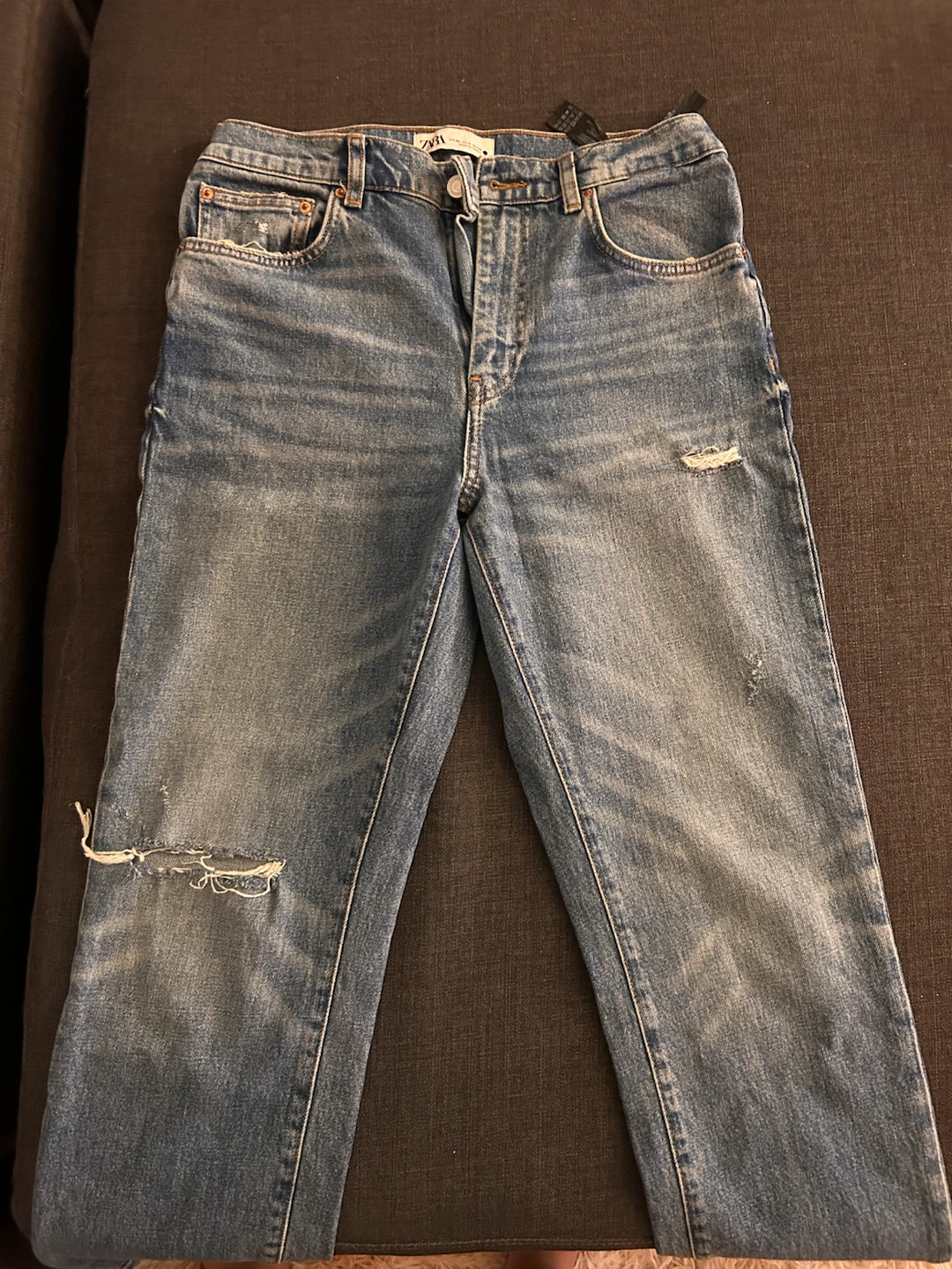 Zara Distressed Blue Jeans