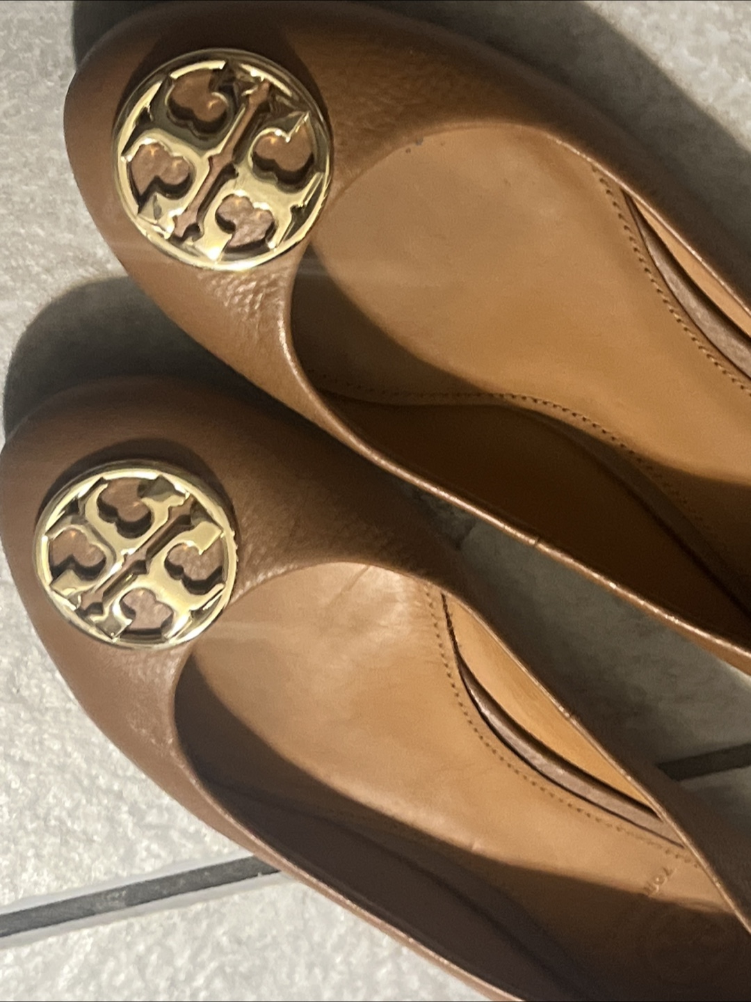 Tory Burch brown leather ballet flats